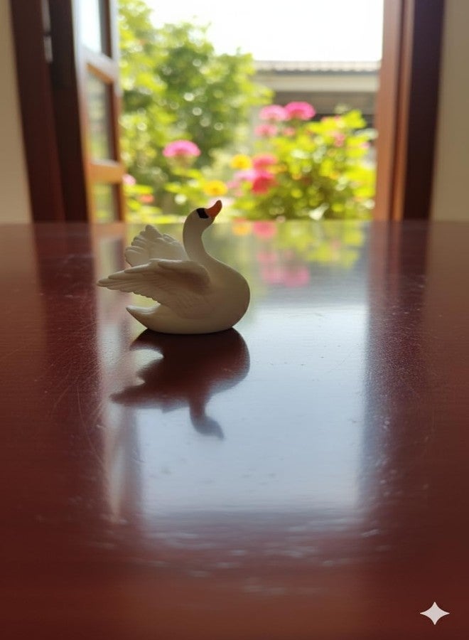 Royal Fountain White Swan Couple Resin Figurines, Antique Style Decorative Set, Indoor Home Decor - Image 4